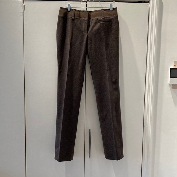 Celine Chocolate Brown Wool Dress Trousers. - Picture 1 of 8